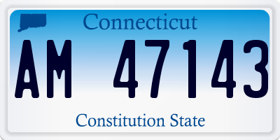 CT license plate AM47143