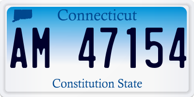 CT license plate AM47154