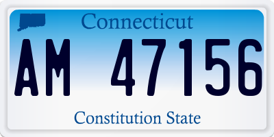 CT license plate AM47156