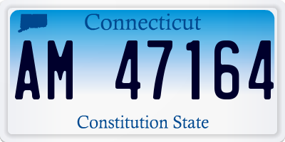 CT license plate AM47164