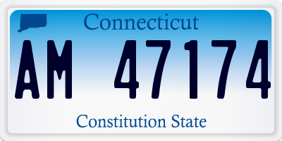 CT license plate AM47174