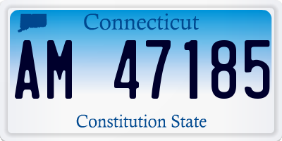 CT license plate AM47185