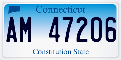 CT license plate AM47206