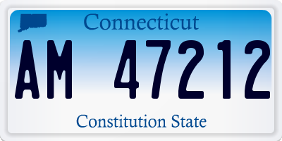 CT license plate AM47212