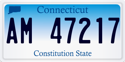 CT license plate AM47217