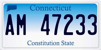 CT license plate AM47233