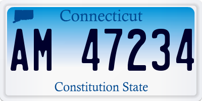 CT license plate AM47234