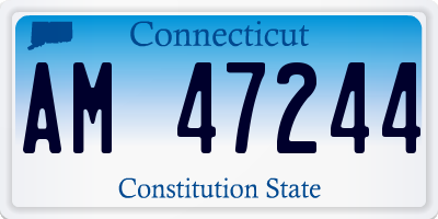 CT license plate AM47244