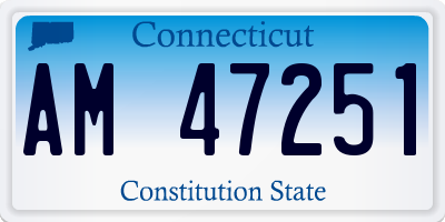 CT license plate AM47251