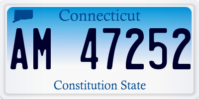 CT license plate AM47252