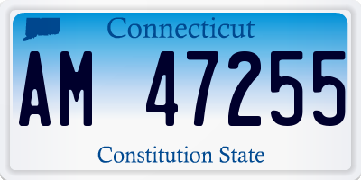 CT license plate AM47255