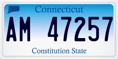 CT license plate AM47257