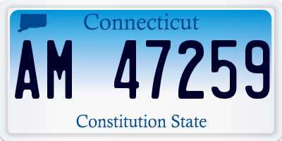 CT license plate AM47259