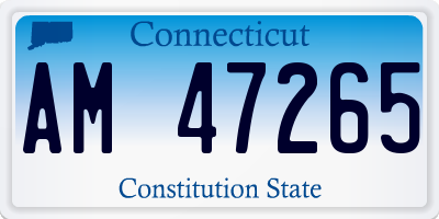 CT license plate AM47265