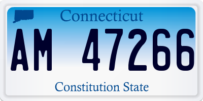 CT license plate AM47266