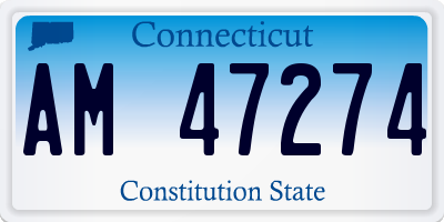 CT license plate AM47274
