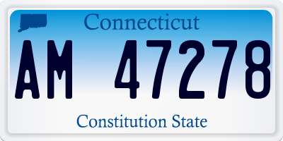CT license plate AM47278