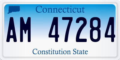 CT license plate AM47284