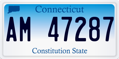 CT license plate AM47287