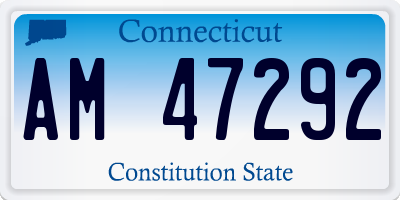CT license plate AM47292