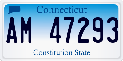 CT license plate AM47293