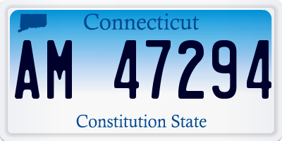 CT license plate AM47294