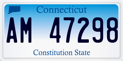 CT license plate AM47298