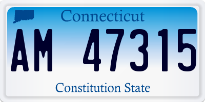 CT license plate AM47315