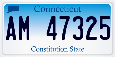 CT license plate AM47325
