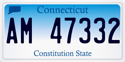 CT license plate AM47332
