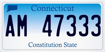 CT license plate AM47333