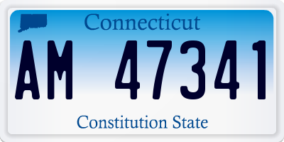 CT license plate AM47341