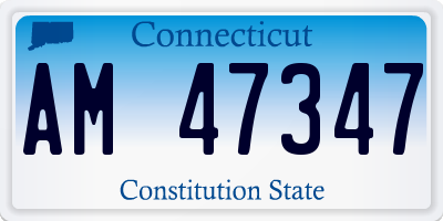 CT license plate AM47347