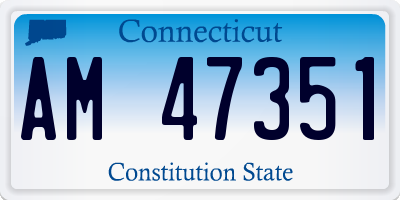 CT license plate AM47351