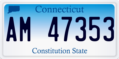 CT license plate AM47353