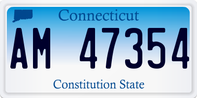 CT license plate AM47354