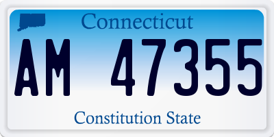 CT license plate AM47355