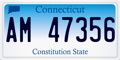 CT license plate AM47356