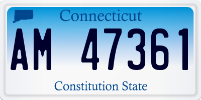 CT license plate AM47361