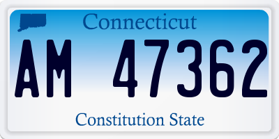 CT license plate AM47362