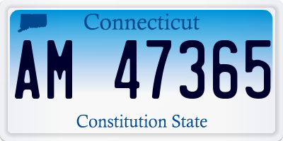 CT license plate AM47365