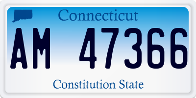 CT license plate AM47366