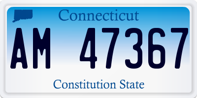CT license plate AM47367