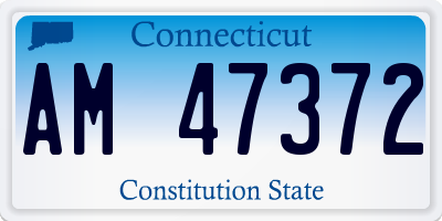 CT license plate AM47372