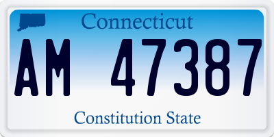 CT license plate AM47387