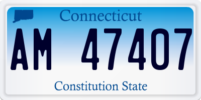 CT license plate AM47407