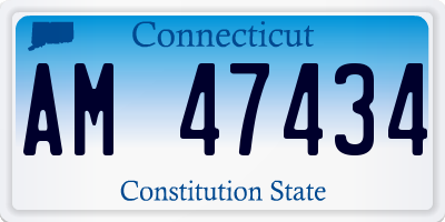 CT license plate AM47434