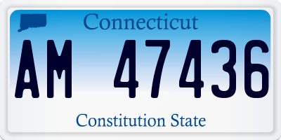 CT license plate AM47436