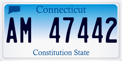 CT license plate AM47442