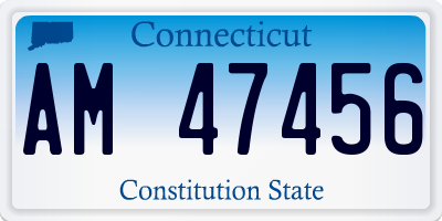 CT license plate AM47456